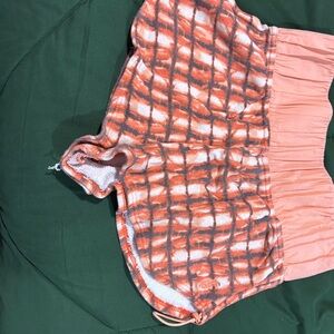 Orange and White Women's Shorts
